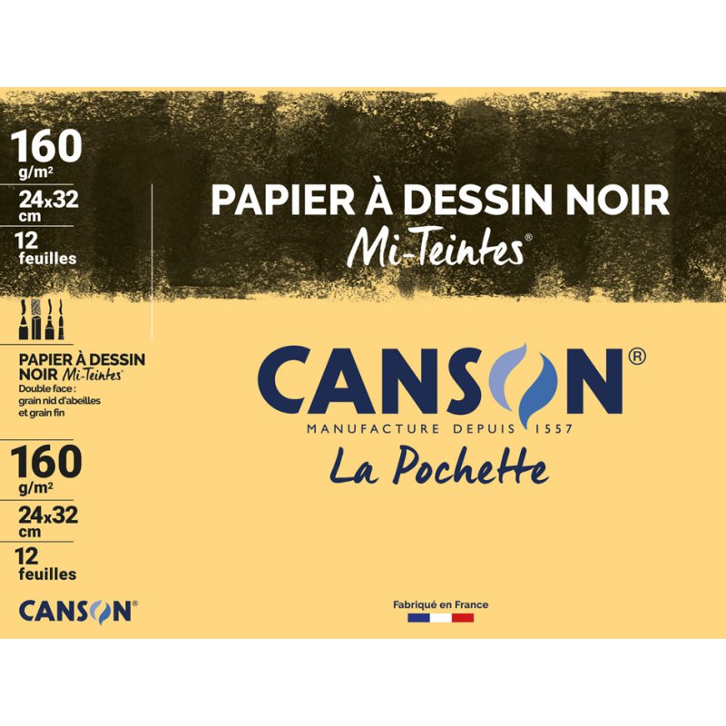 CANSON Mi-Teintes tekenpapier, 320 x 240 mm, zwart