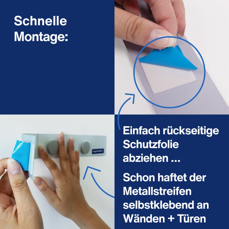 Magnetoplan magnetische wandstrip met 4 magneten