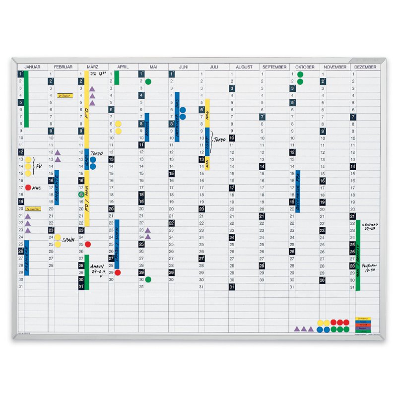 Jaarplanner magnetisch, 90 x 60 cm