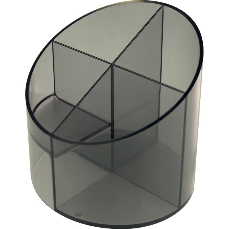 Helit pennenbakje 'the cross' 4 vakken blauw transparant