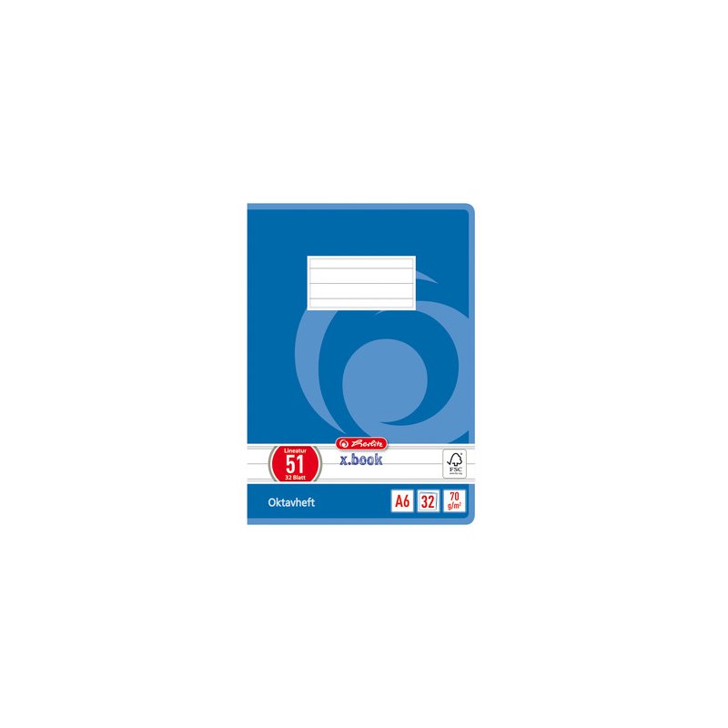 Octavo schrift, gelinieerd, A6 formaat, 70 g/m², 32 velletjes