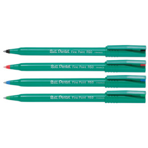 Pentel rollerpen R50 zwart - duurzaam van gerecycled materiaal