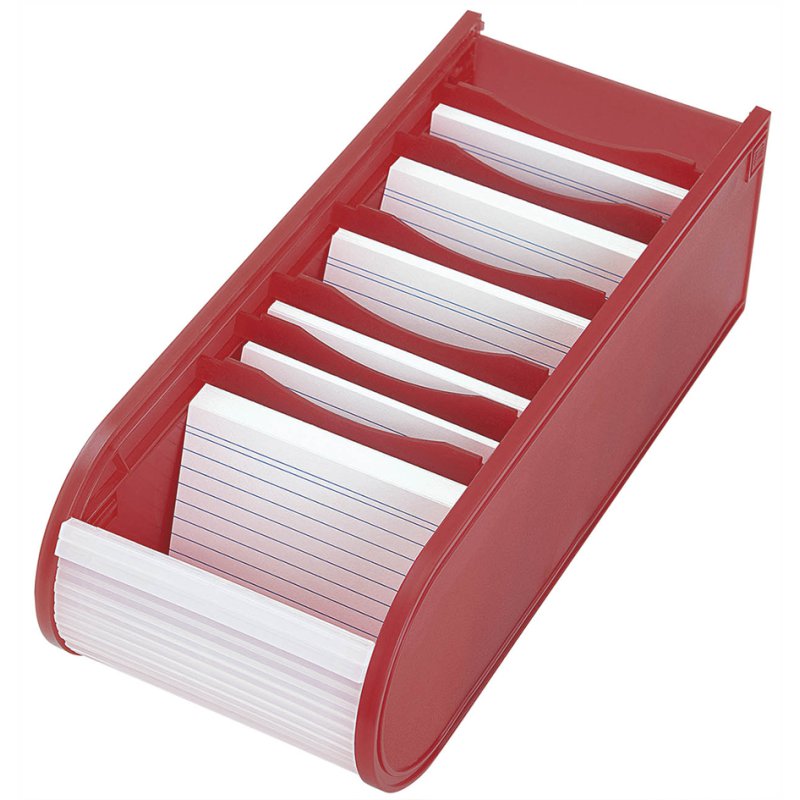 Leerfichekaarten, A8 liggend, incl. 100 kaarten, rood.