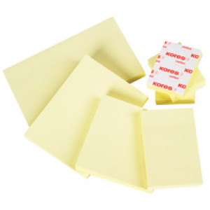 Kores Notitieblok, 100 x 75 mm, blanco, geel