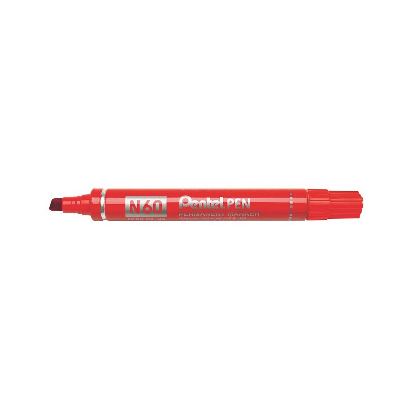 Pentel permanente marker rood met wigpunt
