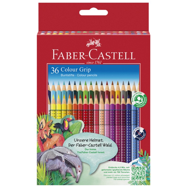 FABER-CASTELL kleurpotloden driehoekig Colour GRIP, 6 stuks
