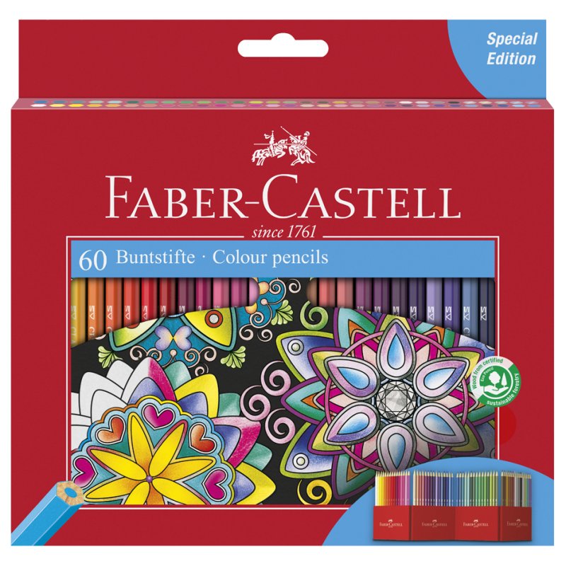 FABER-CASTELL kleurpotloden zeskantig 24 stuks in kartonnen etui