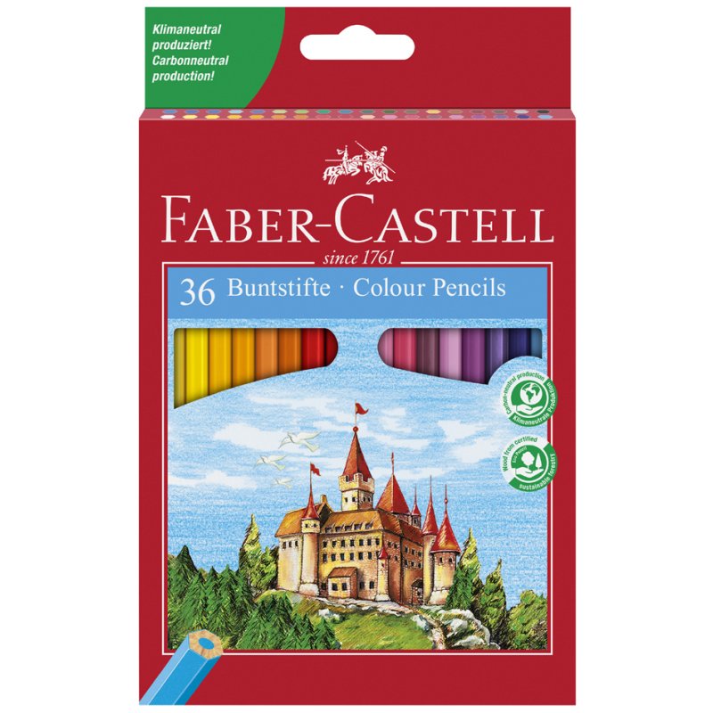 FABER-CASTELL kleurpotloden zeskantig 24 stuks in kartonnen etui