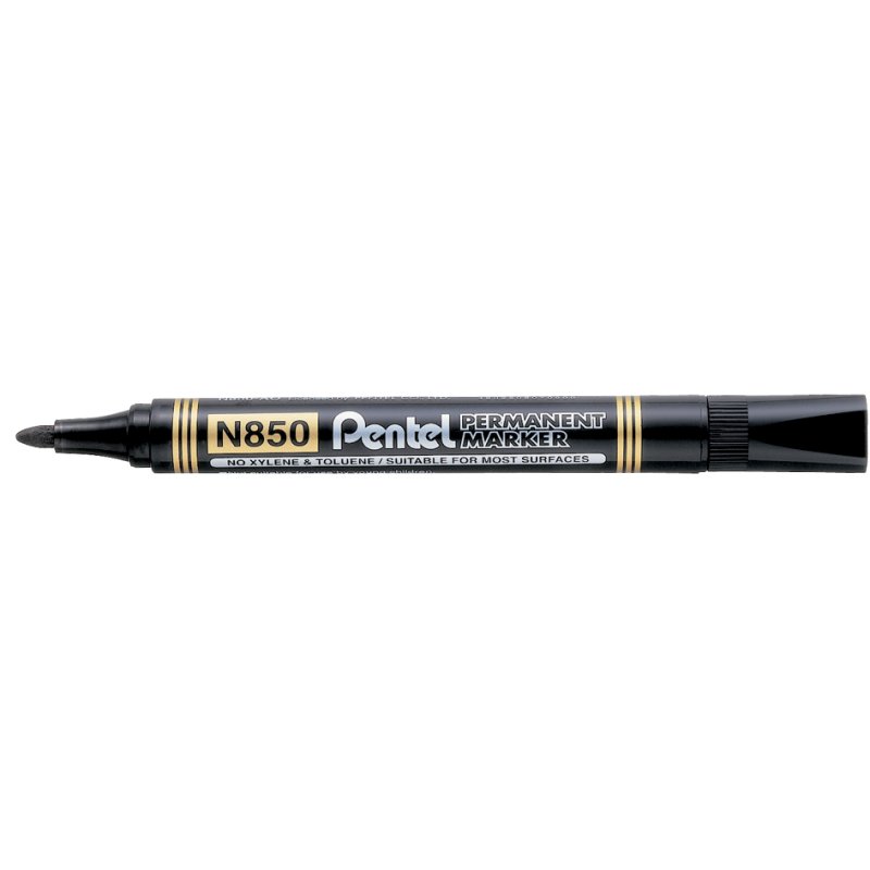 Pentel permanente marker zwart met ronde punt