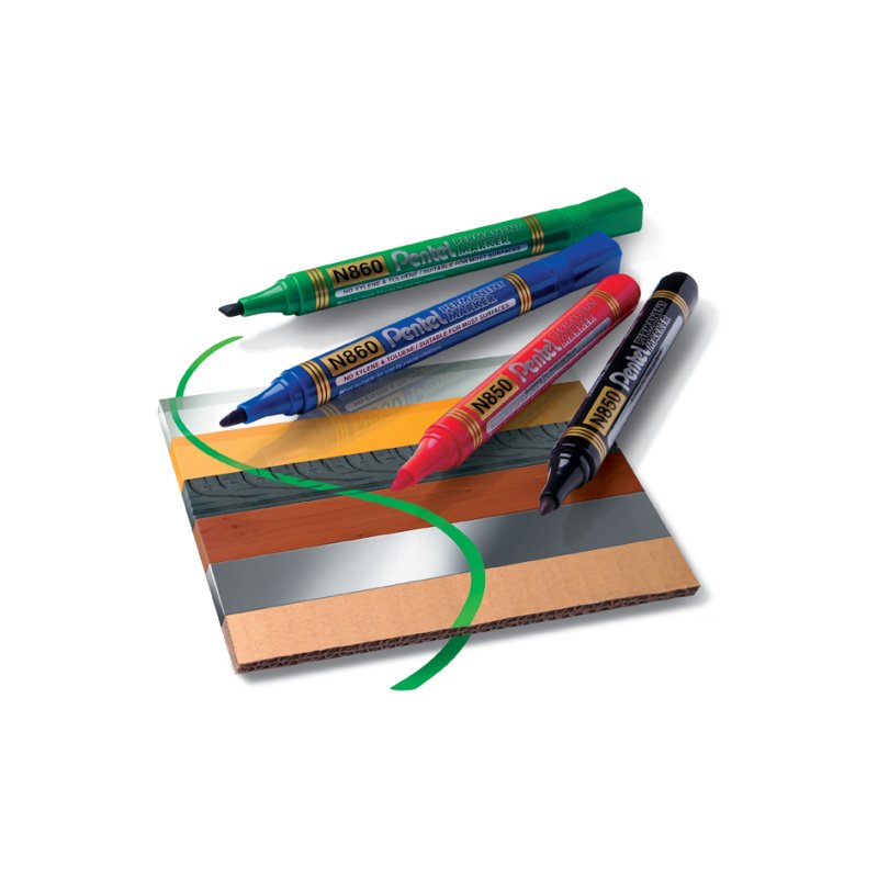 Pentel permanente marker zwart met ronde punt