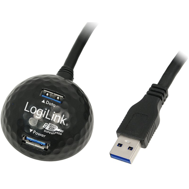 LogiLink USB 3.0 docking station met 2 poorten en oplaadfunctie