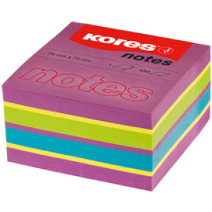 Kores memoblok kubus 'Spring', 75 x 75 mm, 4 kleuren