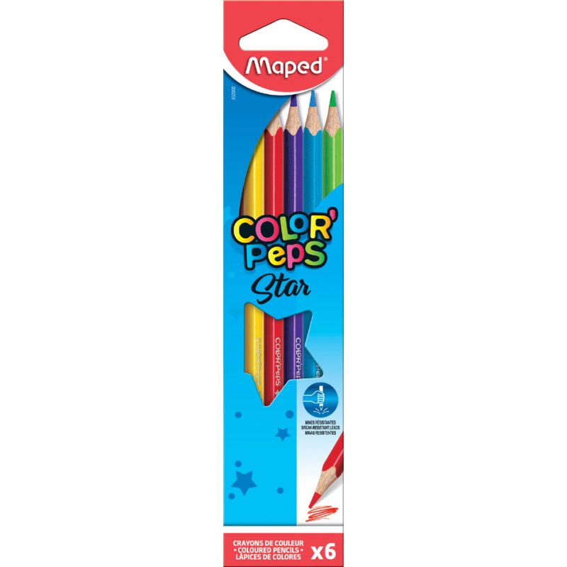 Maped driehoekige kleurpotloden COLOR-PEPS Star, 72 stuks kartonnen etui
