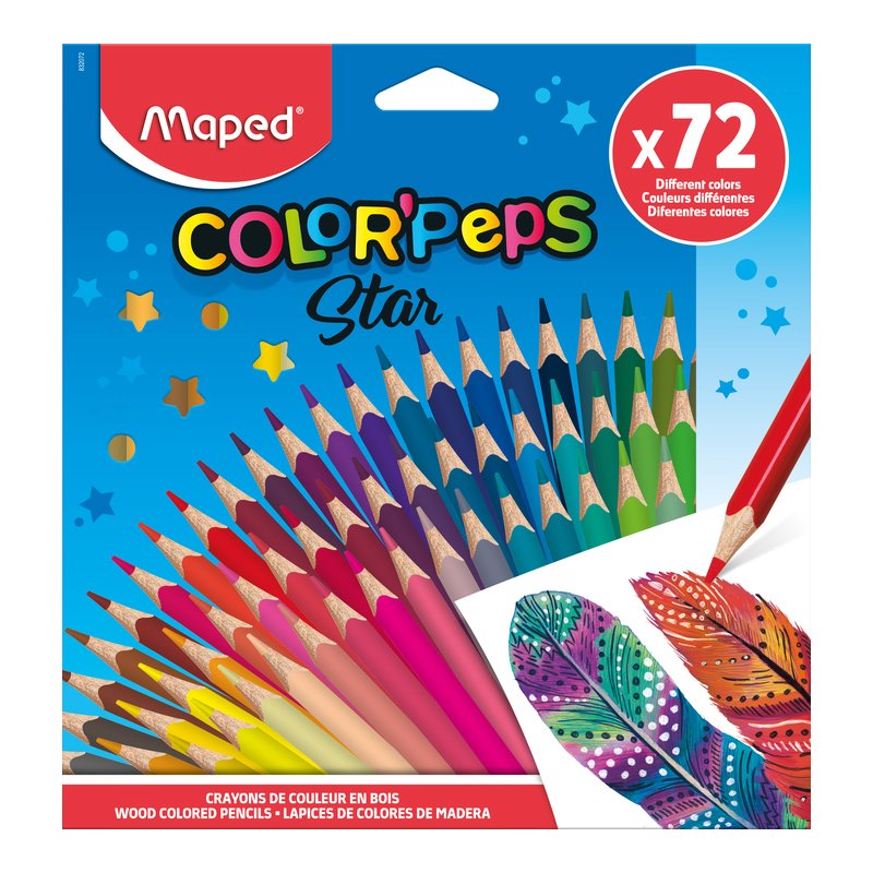 Maped driehoekige kleurpotloden COLOR-PEPS Star, 72 stuks kartonnen etui