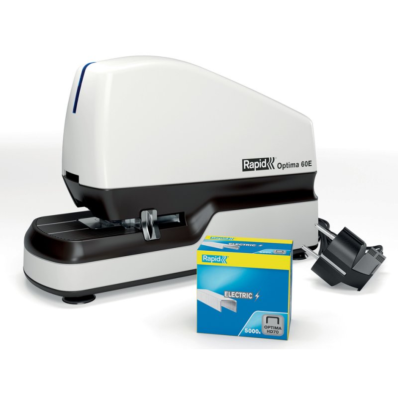Rapid Optima 60E elektrische nietmachine wit/grijs/blauw