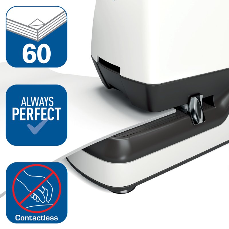 Rapid Optima 60E elektrische nietmachine wit/grijs/blauw