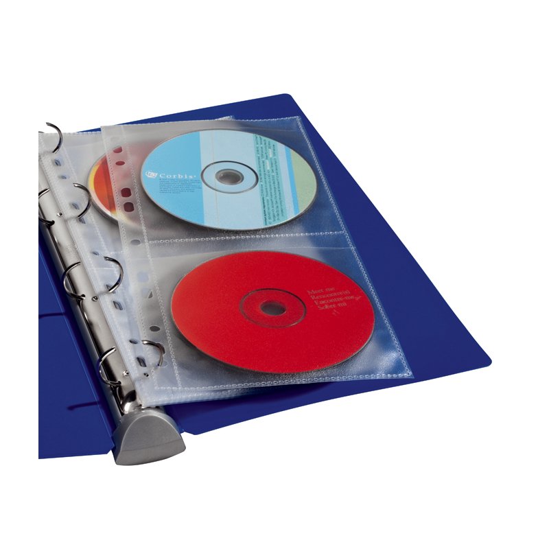 DURABLE CD/DVD-hoezen transparant A4-formaat voor 4 discs, set van 10 stuks