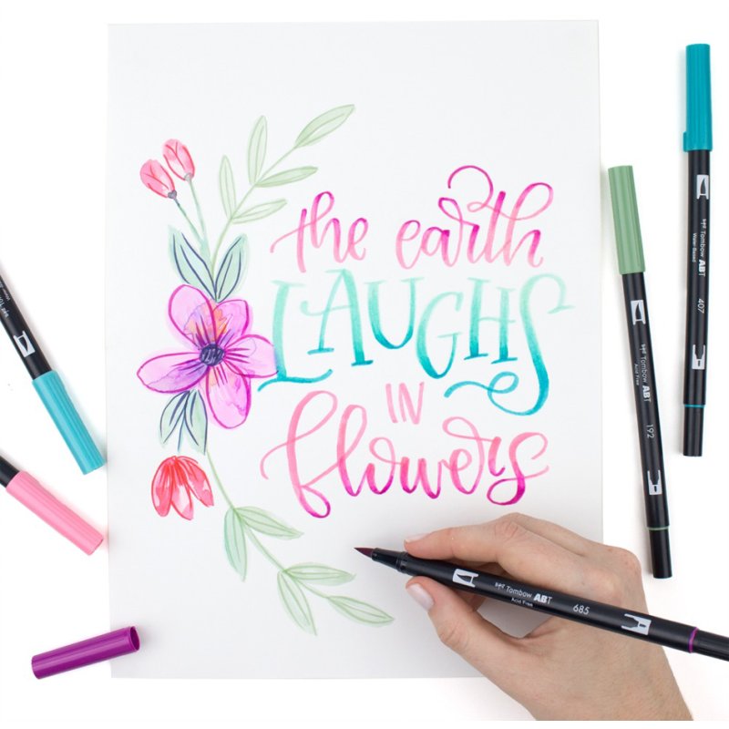 Tombow dubbele puntmarkers, primaire kleuren.