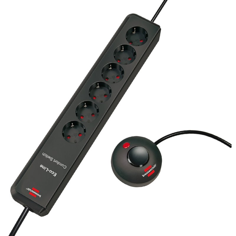 Brennenstuhl stekkerdoos Eco-Line Comfort Switch 6-voudig met voetschakelaar