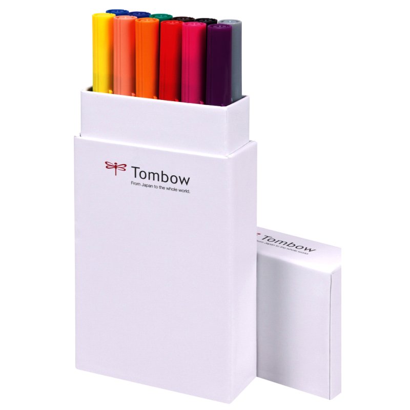 Tombow dubbele puntmarkers, primaire kleuren.