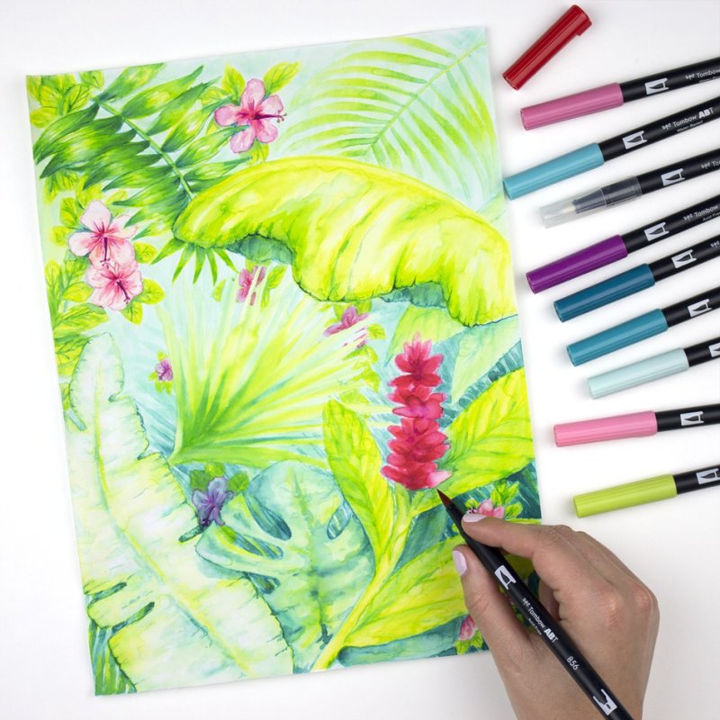 Tombow dubbele puntmarkers, primaire kleuren.
