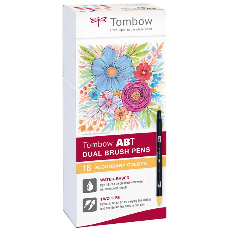 Tombow dubbele penseelborstel in gecombineerde kleuren