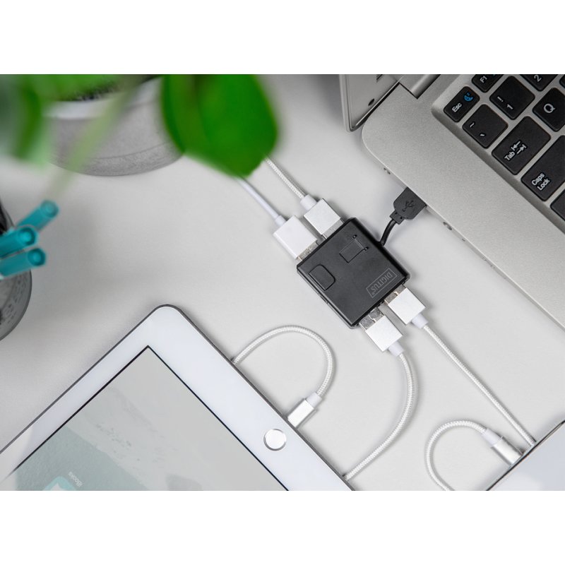 USB 2.0-hub met 4 poorten, zwart