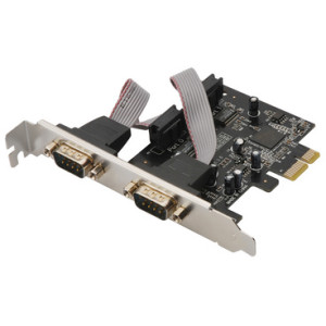 PCI Express kaart met 2 seriële 16C950 poorten