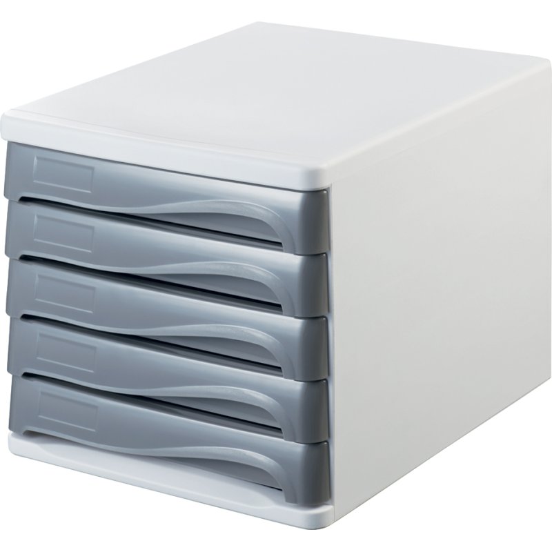 Helit ladebox 5 laden wit/groen transparant stapelbaar