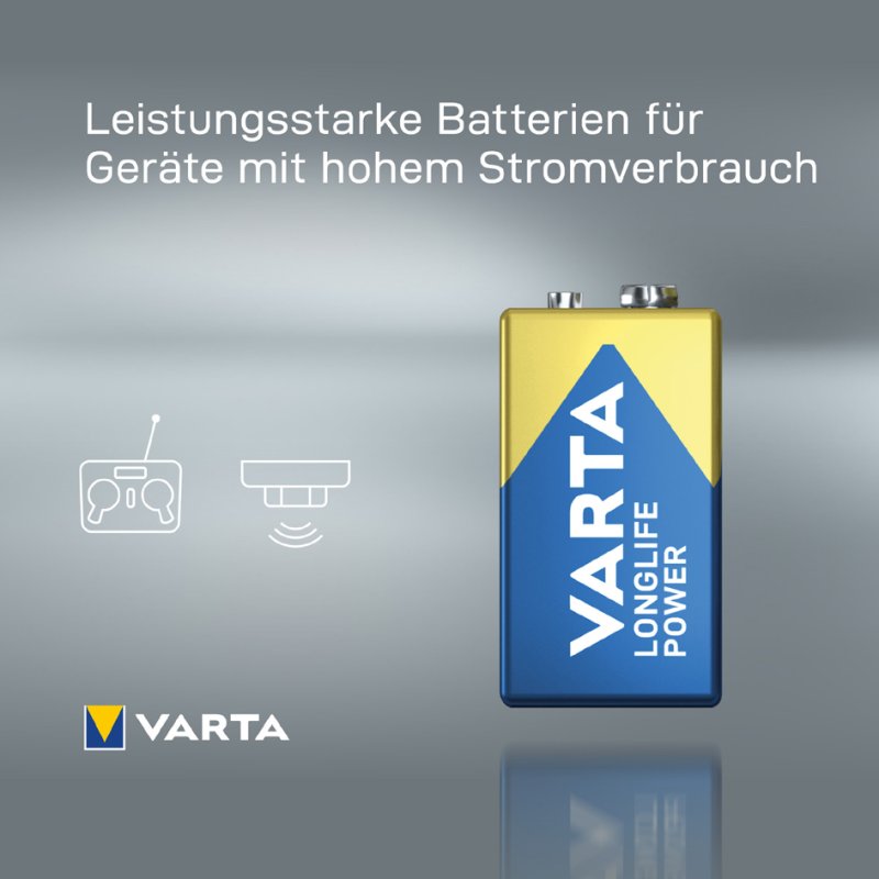 VARTA alkaline 9V batterij Longlife Power E-Block 6LR61