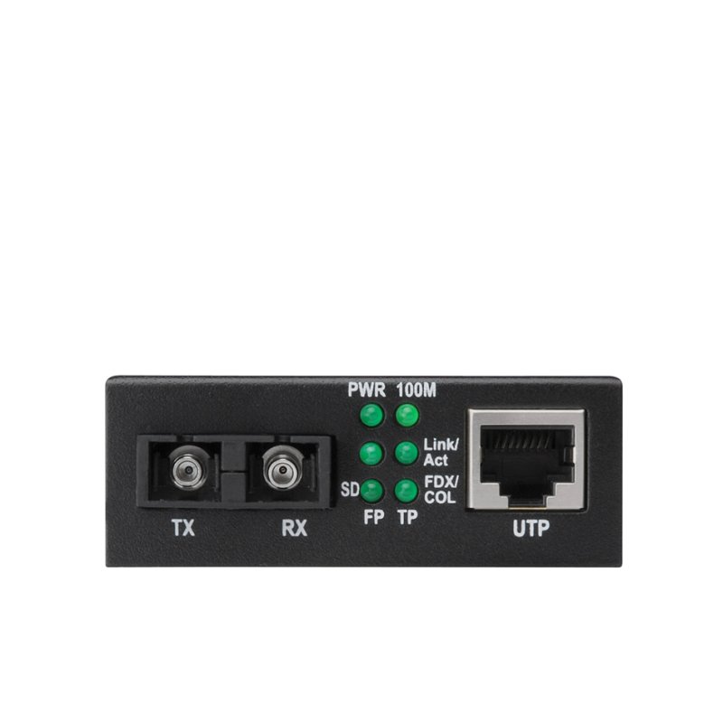Snelle Ethernet mediaconverter, RJ45/ST, multimode