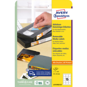 AVERY Zweckform herpositioneerbare etiketten voor ZIP-diskettes, wit