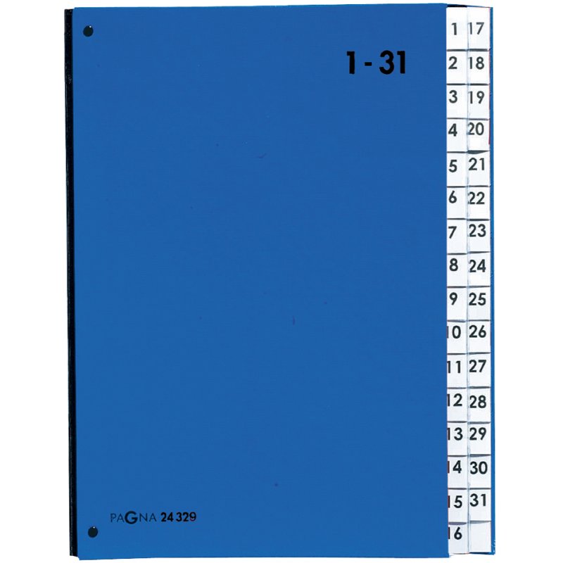 PAGNA Pultordner A4 dagmappen blauw, 31 vakken 1-31