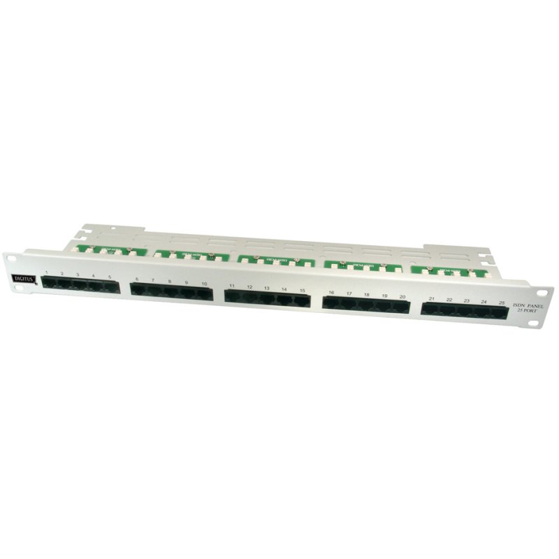 19" ISDN Patchpaneel cat. 3, 50 x RJ45, 1 HE