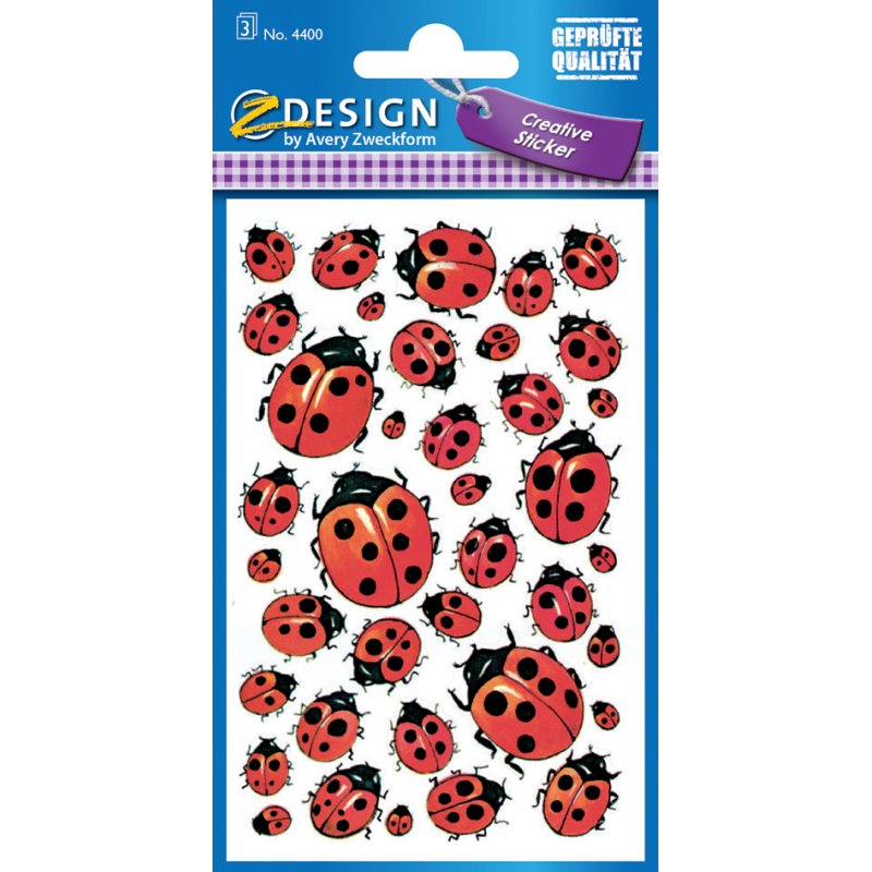 Avery Vormgevende Stickers 'Lieveheersbeestjes & Klavertjes'