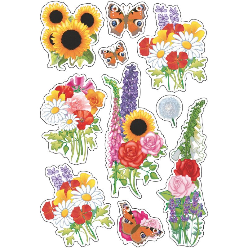 HERMA Stickervellen 'Viooltjesboeketjes', met glitters