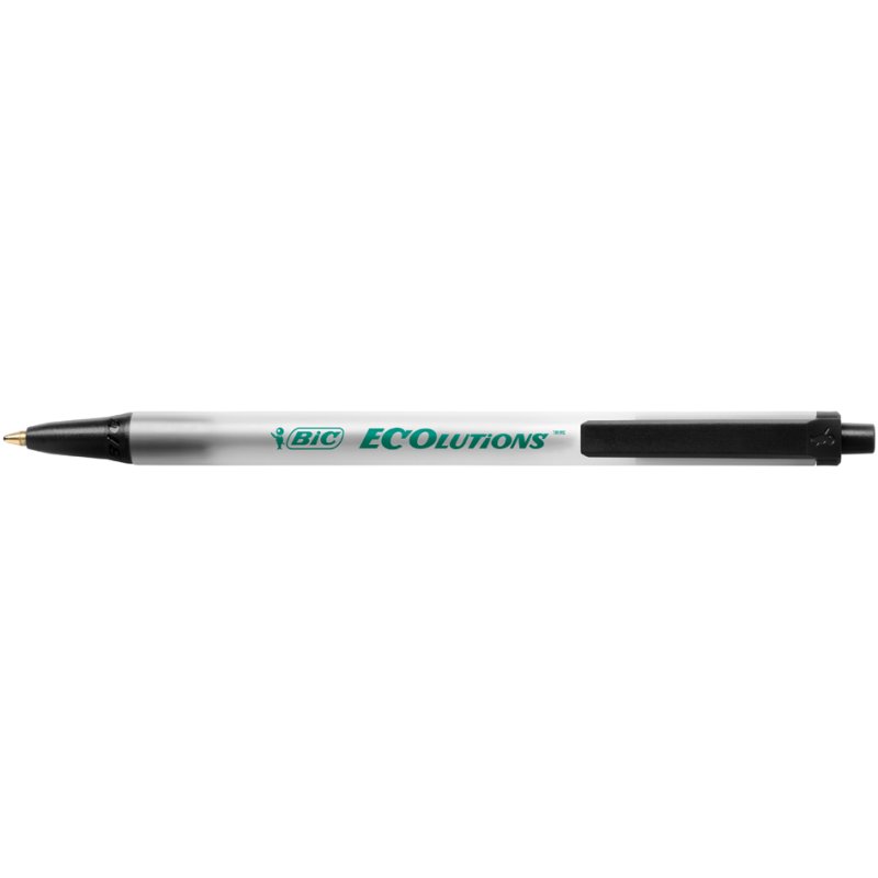 BIC drukbalpen ECOlutions Clic Stic, zwart, 0,32 mm, 62% gerecycled kunststof