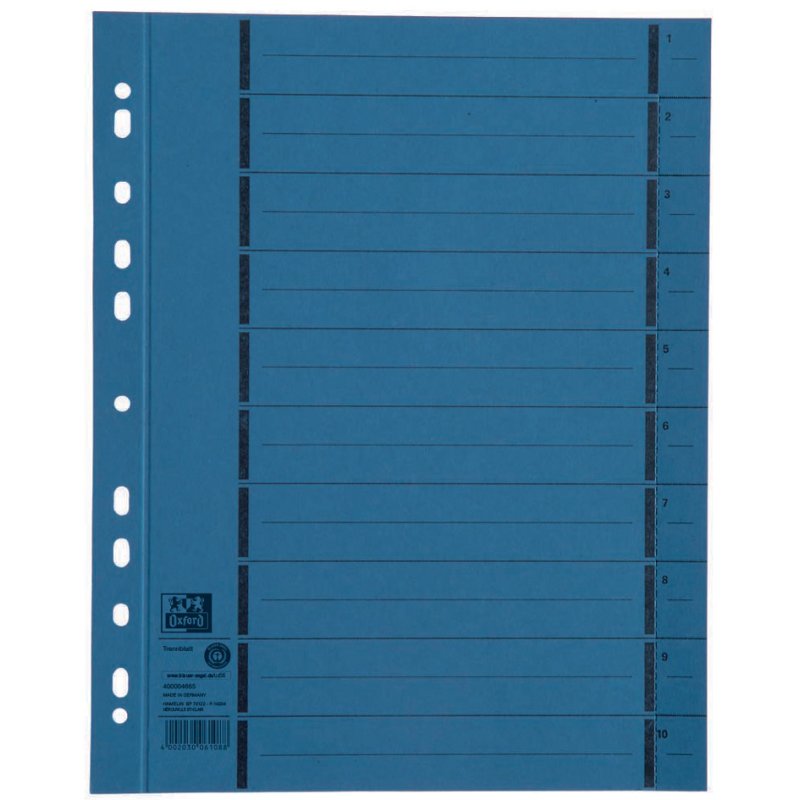 Oxford scheidingsbladen geperforeerd A4 geel