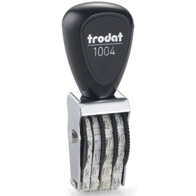 trodat datumstempel 1004, 3 x 12 mm, vernikkeld metaalbehuizing