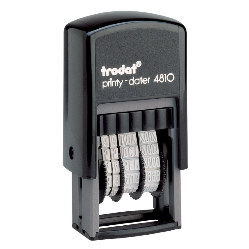 Trodat datumstempel 4810, automatische inktvoorziening, 3,8 x 20 mm, zwarte inktcassette