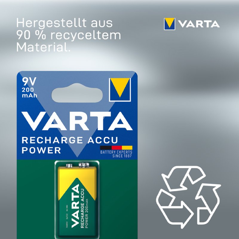 VARTA oplaadbare batterij 9V blok NiMH 200 mAh
