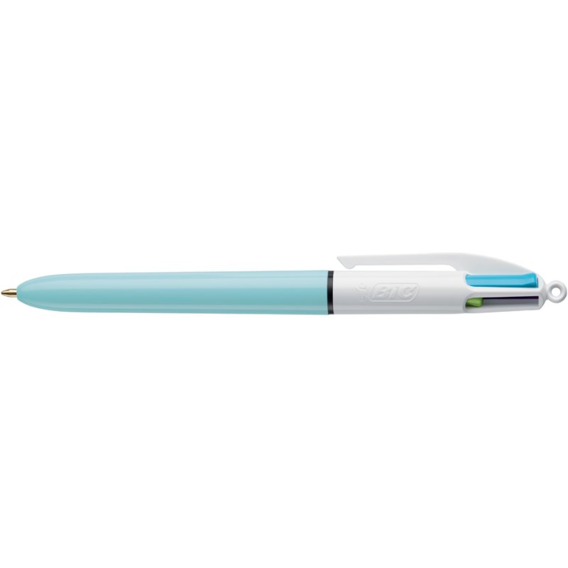BIC balpen 4 Colours Fun, 4 kleuren drukbalpen roze/wit