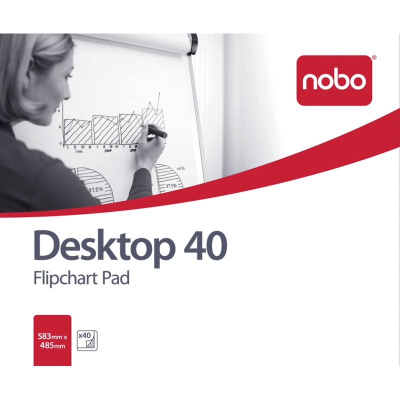 Nobo flipchart blok A1 formaat 584x483mm wit 40 vel