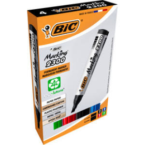 BIC permanent markers 2300 Ecolutions, wigpunt, 4 stuks