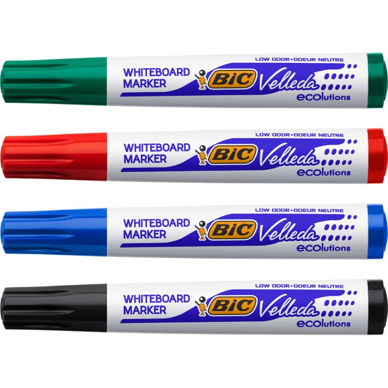BIC Whiteboard Markers Velleda 1701 ECOlutions, 4 stuks