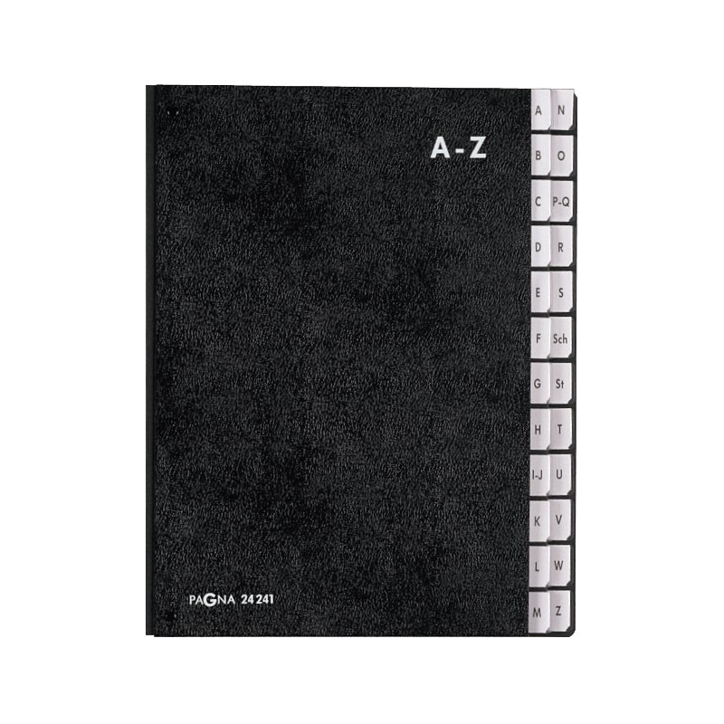 Mappenindeler A4, 24 vakken, A - Z, zwart