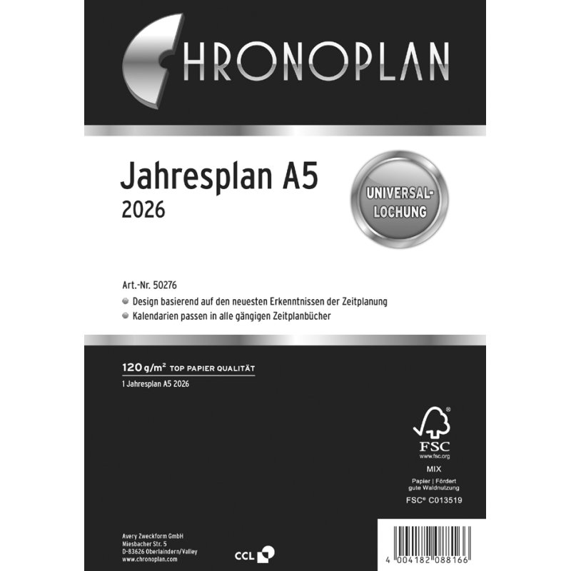CHRONOPLAN Jaarplanner 2027, A5-formaat