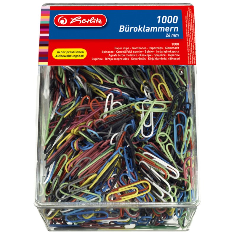 Bureauklemmers, metalen kern met kunststof omhulsel, 26 mm