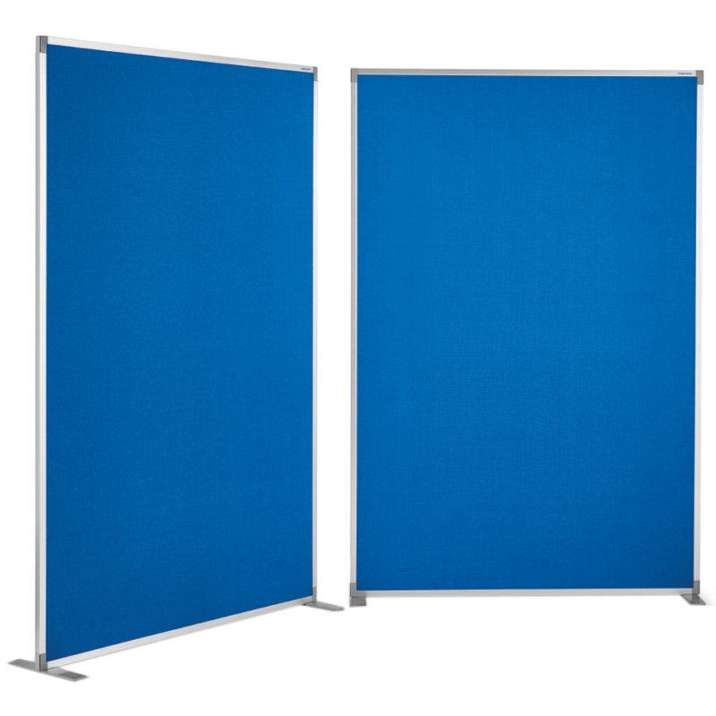 magnetoplan kamerscherm Textil, blauw, 1250 x 500 x 1800 mm