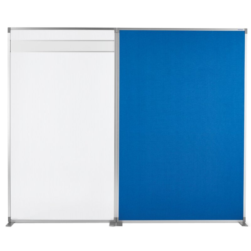 magnetoplan kamerscherm Textil, blauw, 1250 x 500 x 1800 mm